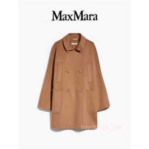 Cappotto da donna in cashmere designer mantello di moda maxmaras womens wool coat corto color cammello colore