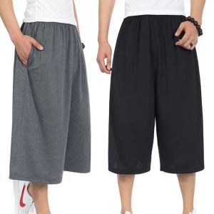 Homem shorts algodão casual heren curto solto shorts de suor esportivo e largo mais tamanho 3xl 4xl 5xl