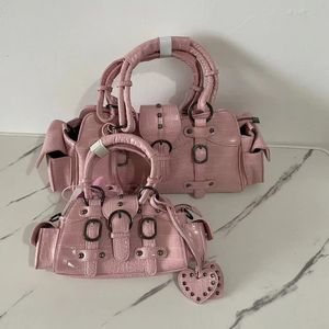 Jiaerdi Vintage Pink Messenger Bag Women Y2K Grunge Nit Rise Luksusowy projektantka Bagna Fairycore Bag estetyczna 240402