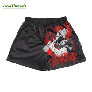 Shorts Active Gym Shorts for Men Berserk Print Quick Dry Breathable Mesh Shorts with Pockets Athletic Workout Fitness Running Jogging