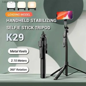 Selfie Monopods Portable 84 Selfie Stick Handheld Stabilizer Phone TripoD Wireless Remote Extenderable Tative Stand för Tiktok Vlogging Y240418