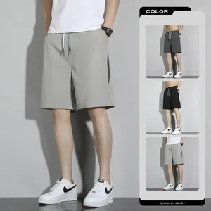 Pantaloncini da uomo pantaloni di seta di ghiaccio estate sottili quartiere alla moda versatile casual coreano sciolto di dimensioni sportive dritte m-5xl