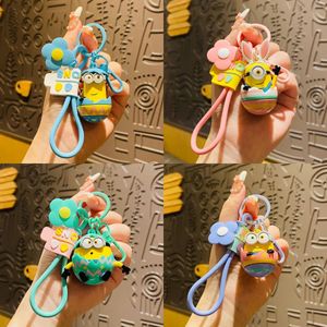 Authentic cartoon egg yolk colored human keychain, student bag, pendant, personalized and fashionable car key, pendant, small gift