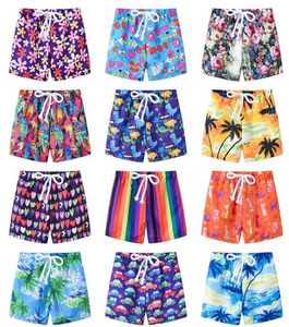 Children cartoon Dinosaur flower print Swim Trunks 2019 Summer Baby boys Board Beach Shorts adjustable belt 13 colors Kids Clothin1476218