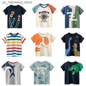 T-shirts Childrens short sleeved T-shirt Korean version childrens clothing boy baby cotton T-shirt 2-9 year summer cartoon top Q240418