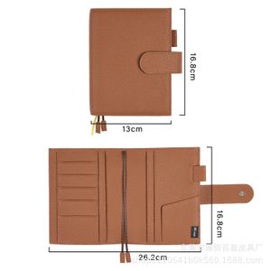 A6+genuine leather ledger cover with lychee pattern top layer cowhide notebook book cover and notebook book cover 240307