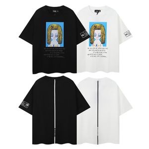 Lüks Erkekler Tasarımcı Tişörtleri Haculla T Shirt Üstler Siyah Beyaz Tshirt Art Anchor Mektubu Baskı Grafik Tee Gevşek Çekiş Giysileri% 100 Pamuk Tişörtleri Büyük Boy S-XL