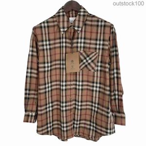 Fashion Luxury Buurberlyes Clothes for Women Men New Plaid Long Sleeved Shirt for Spring Womens Clothing Original with Brand Original Logo