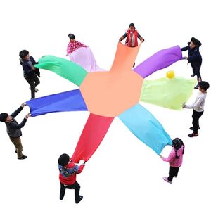 Kinder Regenbogen Parachute Game Octagonal Dach sensorisches Spiel Outdoor Team Building Activity Kinder Spieler Giochi pro Bambini 240408