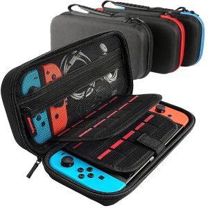 Fall som bär fodral för Nintendo Switch Console för Switch OLED med 20 spelkassetter Skyddande Hard Shell Storage Väska
