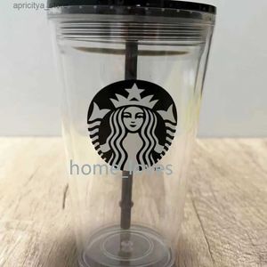 Water Bottle Starbucks Cold Cup Clear Venti Tumbler Traveler With Green Straw Logo - 16 Oz L48