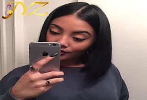 Natürliche Straight Bob Human Hair Spitze vorne Perücke Brasilianische Haarqualität für schwarze Frau5108522