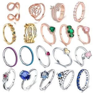 Authentic Fit Women Rings Heart Love Pierścień rocznicowy Miłość w zawieszka urocza modna, odpowiednia odpowiednia