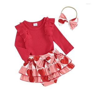 Наборы одежды рожденные девочка -девочка День Святого Валентина наряд изделия из рубки с оболочкой многослойные шорты пачки