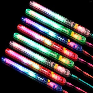 Decoração de festa 5/10pcs piscando pulseiras de varas de varas de led de varas de torcida brilhando com alteração de cor Light up com colhedores para favor