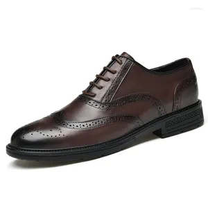 Casual Shoes Luxury Leather Brogue Mens Flats British Style Men Oxfords Fashion Brand Dress For Vintage