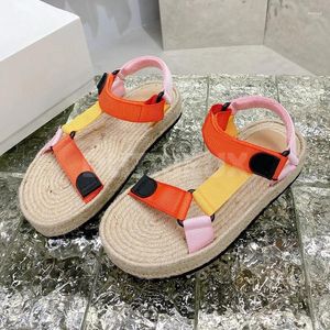 Casual Shoes Summer Style Ladies Sandal Round Head Mixed Colors Upper Elevated Sole Sandals Vitality Versatile Female