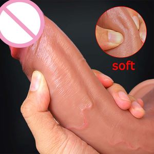 Soft sexyy Huge Dildo Skin Feeling Realistic Penis sexy Toys for Women Big Dicks Double Layersilicong Suction Cup Anal stimulator