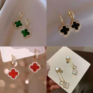 Fashion Women Designer for Elegant 4/four Leaf Clover Earring Jewelry Plated Gold Girls Gift