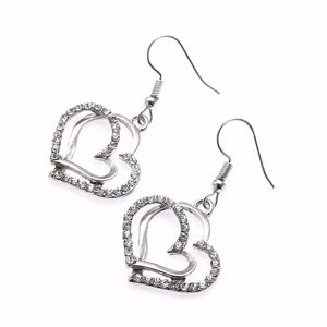 Неклеты Женщины летние украшения 18K Желто -золотое покрытие CZ Double Heartsnecklace Серьерингсбрейс для девочек.