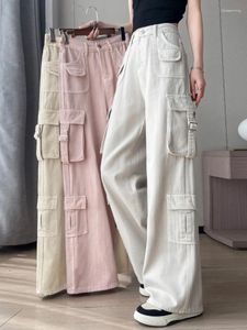 Calça jeans feminina calça de jeans rosa Mulheres Mulheres Primavera Verão High Caustra
