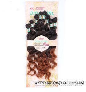 8pcs lot Brazilian Loose Deep Wave synthetic fiber Hair Extension 1420quot Loose Curly Hair Weave Weft Dyeable ombre T1B30 Wa5189079