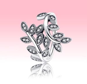 Anel de folha de diamante CZ Shining Jóias de presentes de garotas com caixa original para 925 anéis de prata esterlina Conjunto de alta qualidade5260594