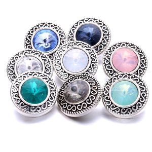 Charms Colorf Sier Color Snap Button Flower Women Jewelry Findings Pet Loved Rhinestone 18mm Metal Snaps Knappar DIY Armband Jeweler DH4PW