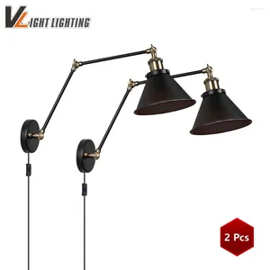 Vägglampa vintage industriella lampor justerbar e27 sängen retro dekor matsal sovrum ljus