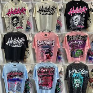 مصمم قميص Hellstar Thirts Tee Graphic Tee Clothing Hipster مغسول النسيج الشارع غرافيتي حروف