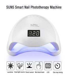 Sun5 48W Nageltork UV LED för naglar Lampa härdar gelpolsk snabbtorkning med autosensor Manicure Salon Tool4283081