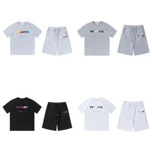 T-shirts Men's Tracksuits T Shirt Designer Embroidery Letter Black White Grey Rainbow Color Summer Sports Fashion Cotton Cord Top Short Sleeve Size S M L Xl op