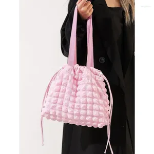Torby talii Foufurieux miękki pikowany bąbelkowy pakiet plecak dla kobiet moda za warkocz żeńskie ramię swobodny prosty design srtiped plisowana torebka