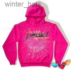 Mens Hoodies Sweatshirts Young Thug Pink Spder Hoodie Men Women High Quality Foam Print Spider Web Graphic Pullovers F23C
