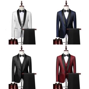 Abiti da maschera per blazer da uomo vest di pantaloni da 3 pezzi set di boutique casual boutique business britannico cappotto pantalone gilet 230404 20404