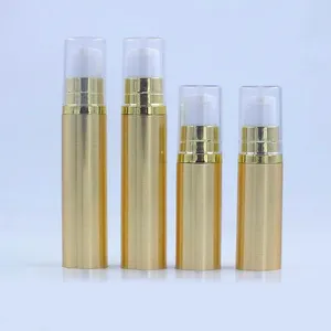 Storage Bottles 5ML10ml Gold Airless Bottle Vacuum Pump Clear Lid Lotion Emulsion Serum Sample Eye Essence Skin Care Sprayer Toner Packing