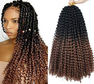 Ombre 1B30 Water Wave Crochet Braids 18 дюймов 5 упаковок Passion Hair, приготовленные с высококачественными низкотемпературными kanekalon extensio3736863