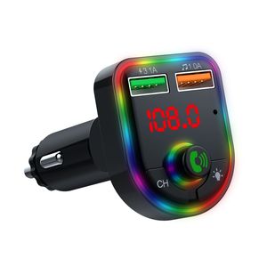 Auto P6 Bluetooth Freisprechfleischauto Ladegerät Bunte Atmosphäre Lichter 3.1A Dual USB Wireless Auto MP3 FM Sender Fast Charing Car Telefon Ladegerät