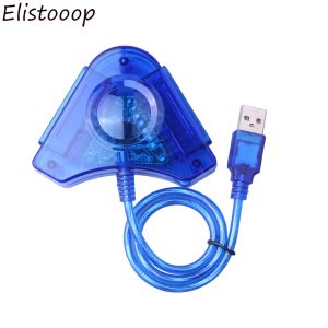 Joysticks Elistooop Joypad Game USB Dual Player Converter Adapter Cable For PS2 Dual Playstation 2 PC USB Game Controller CD Driver