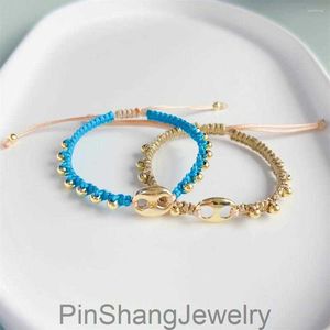 Bracelets de charme kkbead jóias trançadas à mão para mulheres presentes de porco de porco casal de bracelete unafde de ouro pulseras femme
