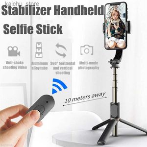 Selfie Monopods Roreta 2023 Ny gimbalstabilisator vikbar trådlös selfie -stick monopod med Bluetooth Shutter stativ för iPhone Huawei Y240418
