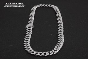 13mm Men039S Crystal Cuban Link Chain Hip Hop Long Neckor for Men Gold Silver Color Heavy Iced Halsband Choker Bling Jewelry3509160