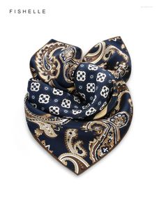 Lenços lenços clássicos azul marinho impresso de seda natural lenço quadrado para mulheres Autumn Autumn Hijab Real's Hijab Luxury Gifts