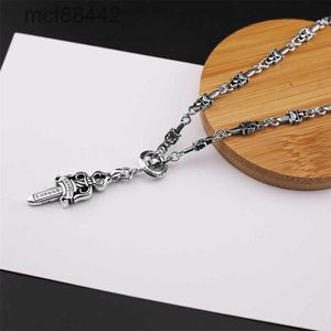 Ch Kro 2024 Spring Trendy Style Colorless Sword Necklace Suitable for Men and Women