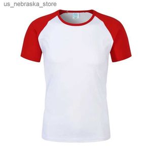 티셔츠 Raglan Modal Polyester Sublimation 성인 어린이를위한 흰색 빈 셔츠 여름 짧은 슬리브 티셔츠 가족 일치 의상 Q240418