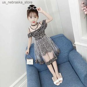 Girl's Dresses 2024 Kids baby Girls Dresses Tulle clothes mesh Butterfly Ruffler Off Shoulder Cute Children Short 3 4 5 6 7 8 9 10 11 12 years Q240418