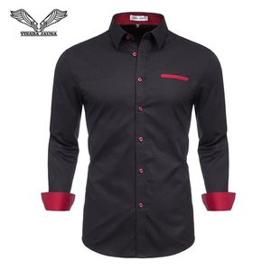 Visada Jauna 100コットン高品質のメンズシャツ大規模長袖男性服特大の夏のドレスヴィンテージ240409