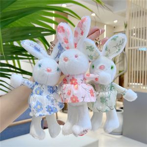 Peluş oyuncak tavşan giyen çiçek etek bebek yatıştırıcı oyuncak sevimli tatil hediyesi internet kırmızı bebek dekoratif süs