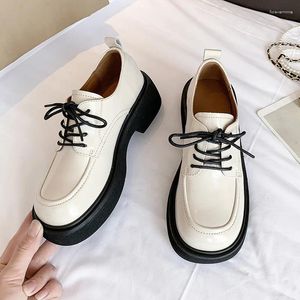Casual Shoes Women Flats 2024 Spring Oxfords Platform Patent Leather Slip-On Point Brogue Loafers