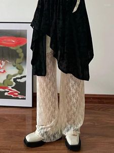 Frauenhose Houzhou Vintage Y2K Spitze jugendliche Frau Coquette Elegante koreanische Modehose Japaner 2000er Jahre ästhetischer Sommer